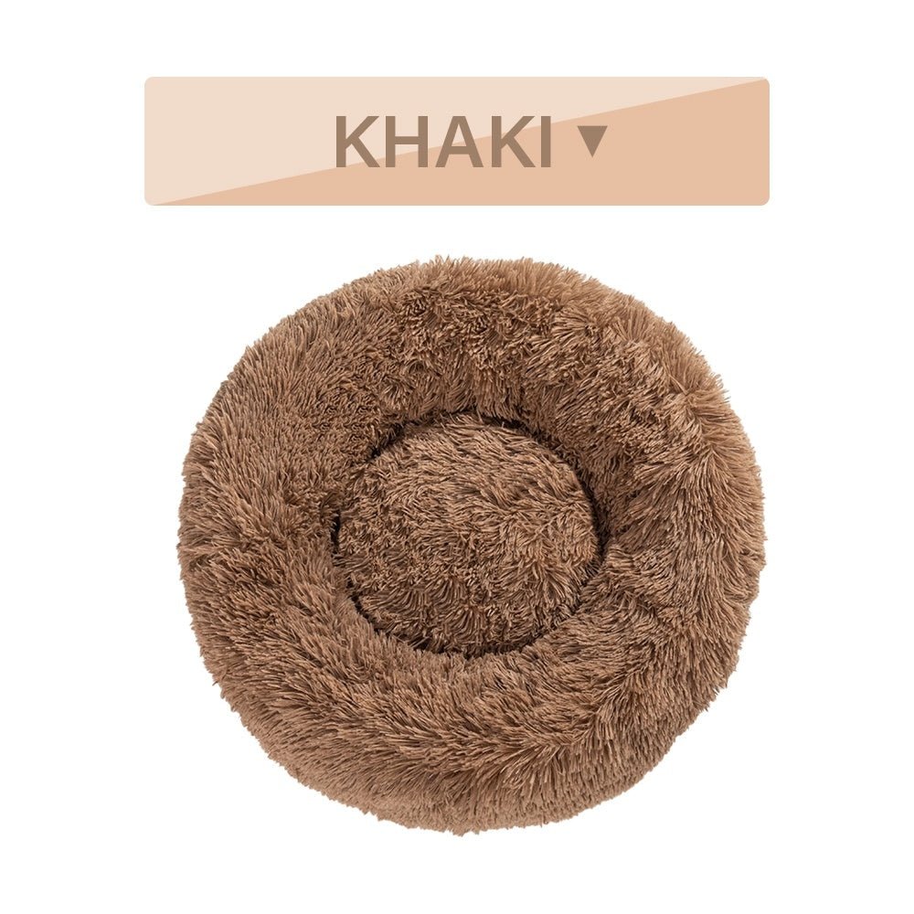 Fluffy Donut Dog Bed, Warm Soft Long Plush Pet Cushion Dog 4 - #Lazy Paper Club#