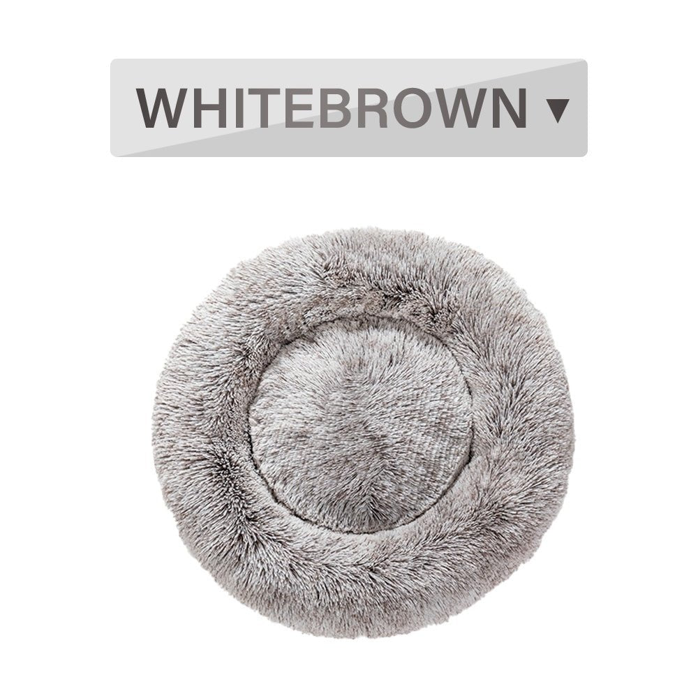 Fluffy Donut Dog Bed, Warm Soft Long Plush Pet Cushion Dog 4 - #Lazy Paper Club#