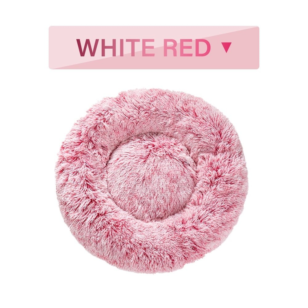 Fluffy Donut Dog Bed, Warm Soft Long Plush Pet Cushion Dog 4 - #Lazy Paper Club#