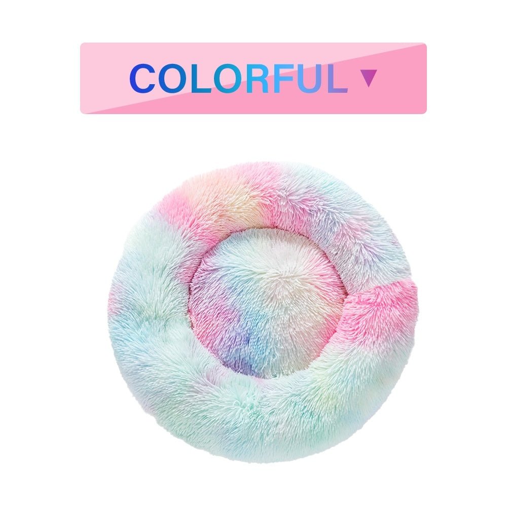 Fluffy Donut Dog Bed, Warm Soft Long Plush Pet Cushion Dog 4 - #Lazy Paper Club#