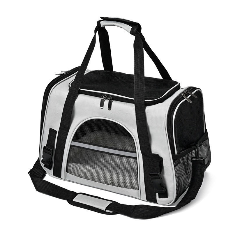 Foldable & Expandable Pet Carrier Bag - Mesh Breathable Cat/Dog Travel Bag, Convertible Crossbody Handbag for Small Pets - Lazy Paper Club