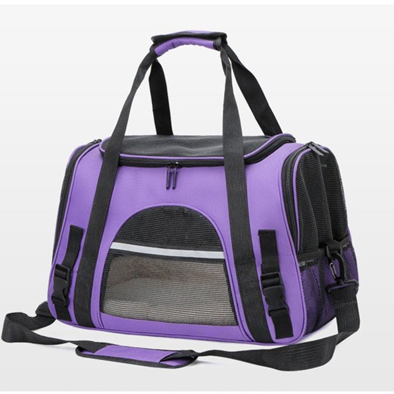 Foldable & Expandable Pet Carrier Bag - Mesh Breathable Cat/Dog Travel Bag, Convertible Crossbody Handbag for Small Pets - Lazy Paper Club