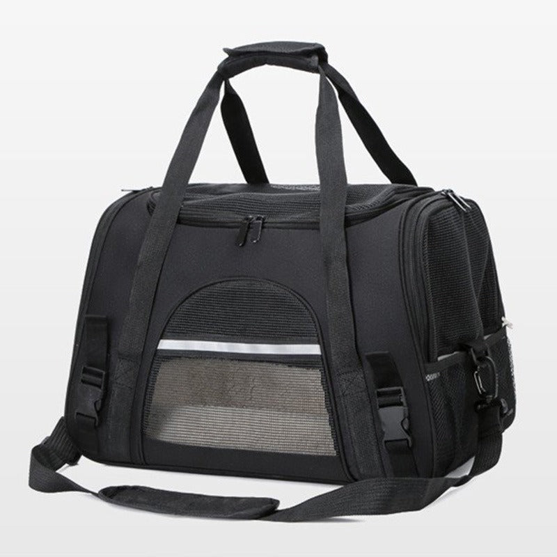 Foldable & Expandable Pet Carrier Bag - Mesh Breathable Cat/Dog Travel Bag, Convertible Crossbody Handbag for Small Pets - Lazy Paper Club