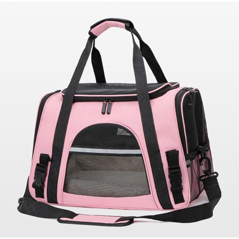 Foldable & Expandable Pet Carrier Bag - Mesh Breathable Cat/Dog Travel Bag, Convertible Crossbody Handbag for Small Pets - Lazy Paper Club