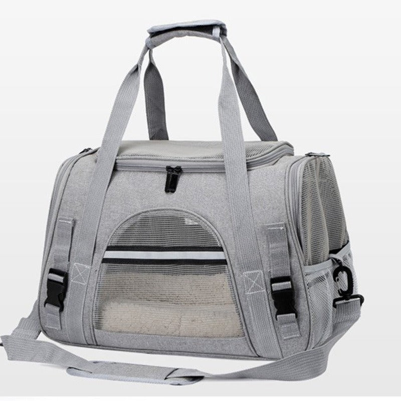 Foldable & Expandable Pet Carrier Bag - Mesh Breathable Cat/Dog Travel Bag, Convertible Crossbody Handbag for Small Pets - Lazy Paper Club