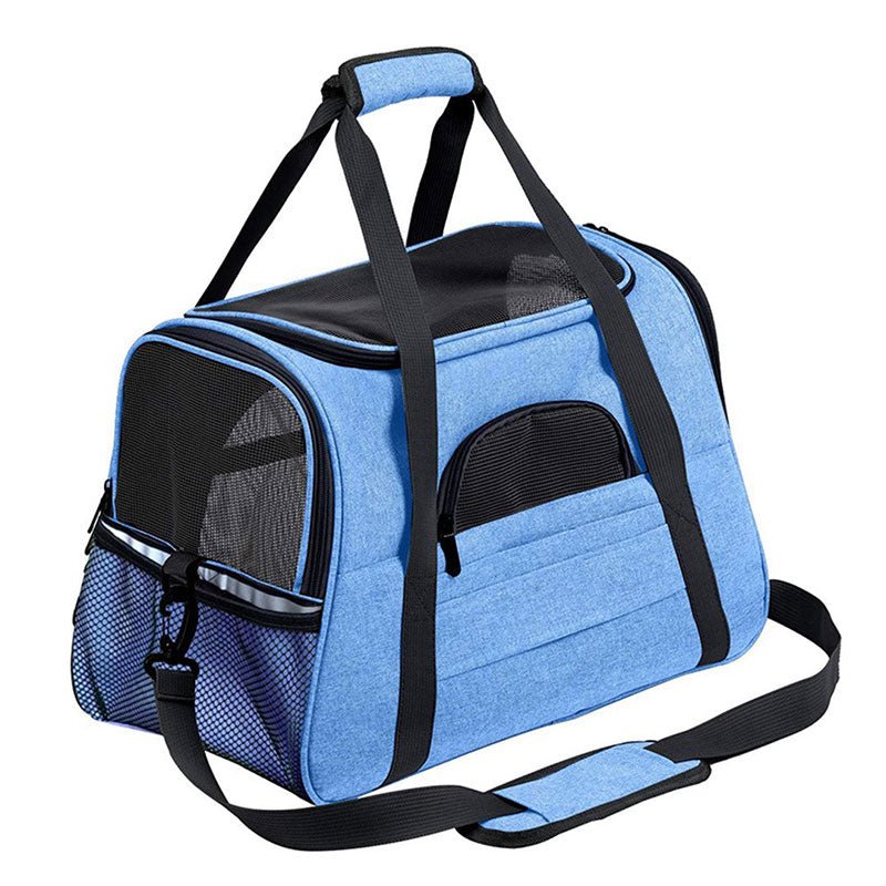 Foldable & Expandable Pet Carrier Bag - Mesh Breathable Cat/Dog Travel Bag, Convertible Crossbody Handbag for Small Pets - Lazy Paper Club