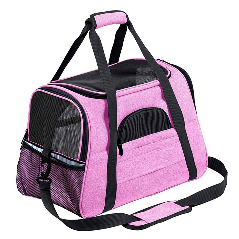 Foldable & Expandable Pet Carrier Bag - Mesh Breathable Cat/Dog Travel Bag, Convertible Crossbody Handbag for Small Pets - Lazy Paper Club