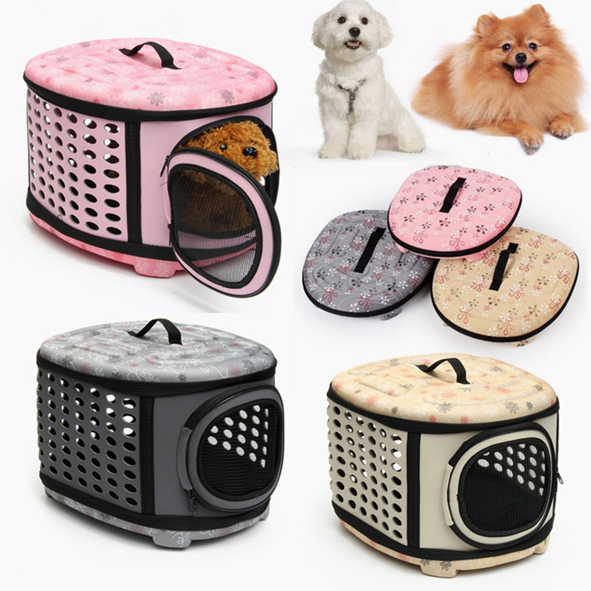Foldable Pet Dog Cat Puppy Handbag Carrier Cage Pet Travel Gear - Lazy Paper Club