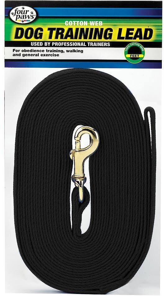 Four Paws Cotton Web Dog Training Lead - Black - Lazy Paper Club