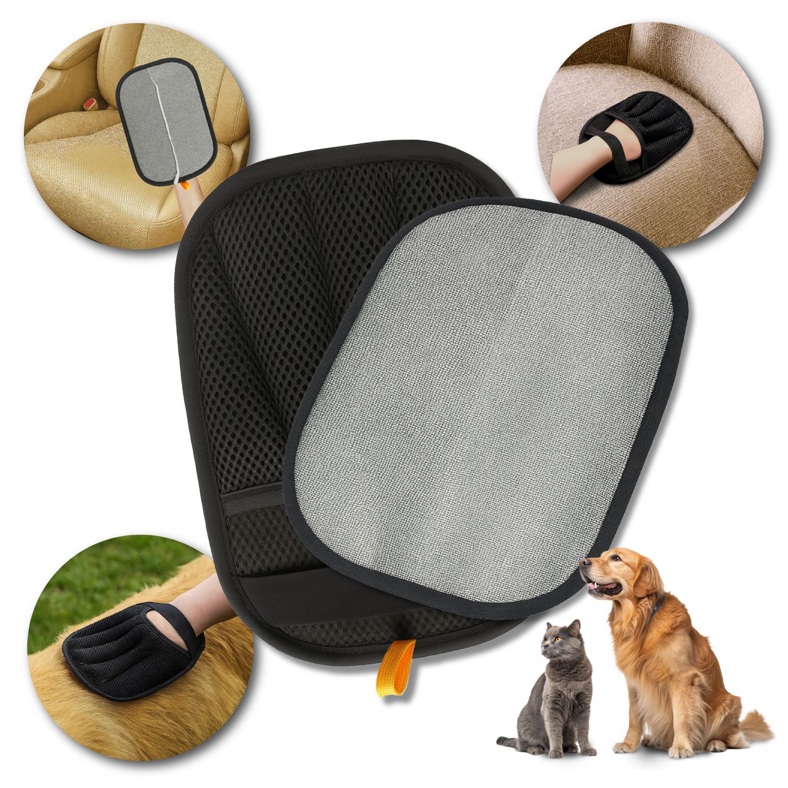 FurTidy Glove by Katziela – Pet Hair Remover Glove for Dogs & Cats, Reusable Electrostatic Grooming Mitt for Furniture, Clothing, Carpet & Car Seats – Washable & Eco-Friendly Deshedding Tool Grooming Glove - Lazy Paper Club