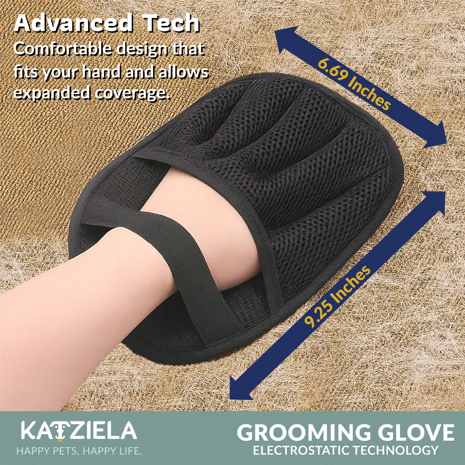 FurTidy Glove by Katziela – Pet Hair Remover Glove for Dogs & Cats, Reusable Electrostatic Grooming Mitt for Furniture, Clothing, Carpet & Car Seats – Washable & Eco-Friendly Deshedding Tool Grooming Glove - Lazy Paper Club