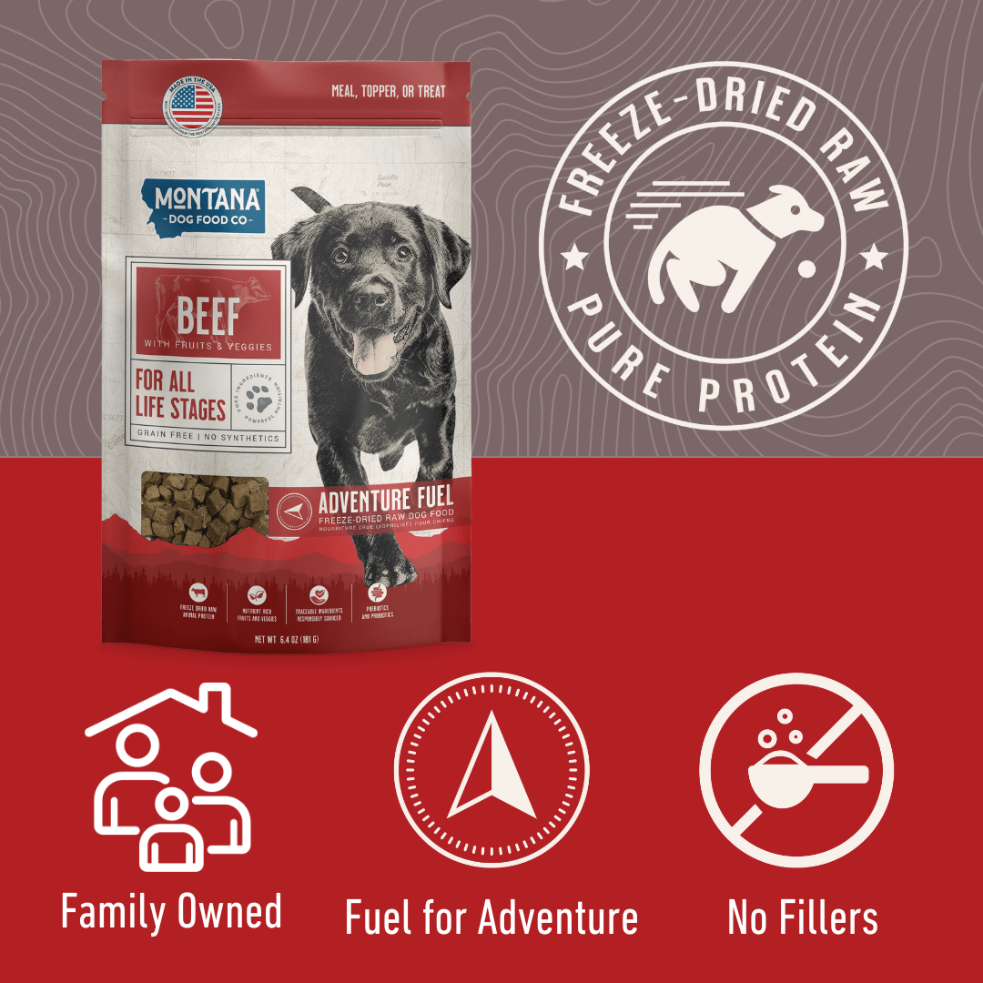 Grain-Free Beef Freeze-Dried Raw Adventure Fuel (Dog Food) Meals & Toppers - Lazy Paper Club