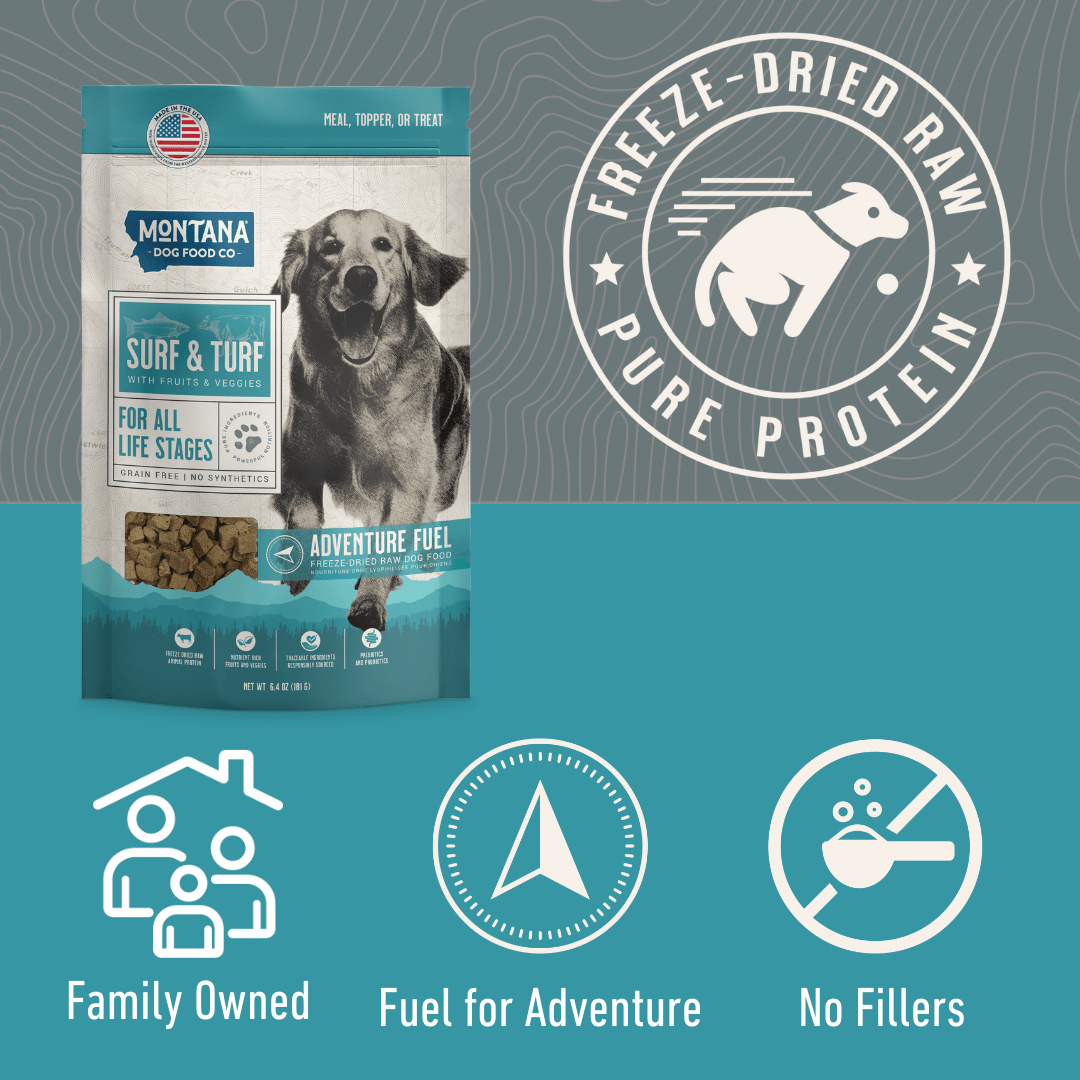Grain-free Surf & Turf Freeze-dried Raw Adventure Fuel (Dog Food) Meals & Toppers - Lazy Paper Club
