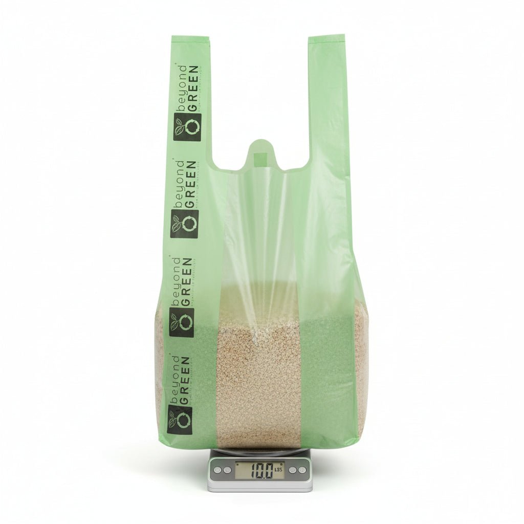 Green Dog Waste Bags – 8" x 16" with 5" Gusset & Handles – Made in USA Dog Waste Bags - Lazy Paper Club
