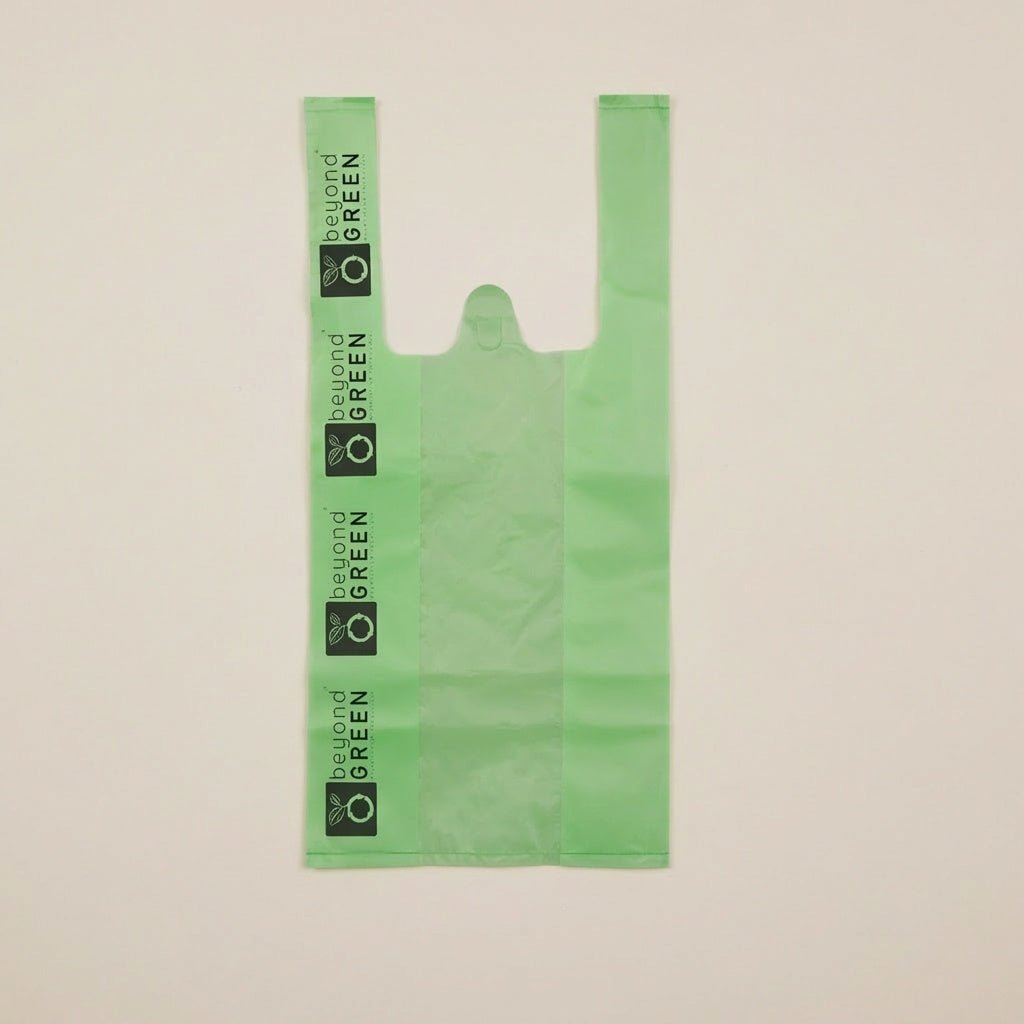 Green Dog Waste Bags – 8" x 16" with 5" Gusset & Handles – Made in USA Dog Waste Bags - Lazy Paper Club