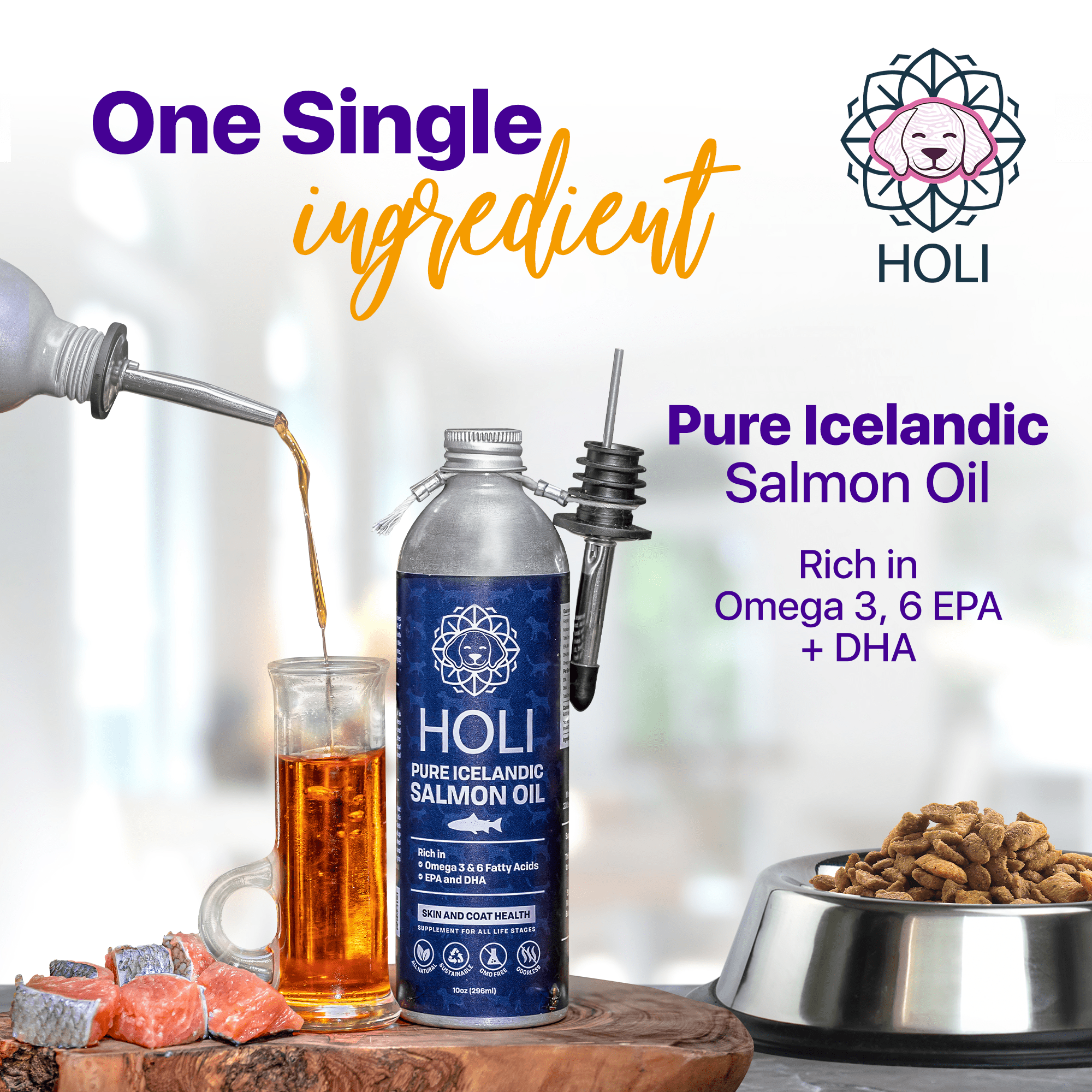 HOLI Icelandic Salmon Oil for Dogs | Extra Virgin Animals & Pet Supplies - Lazy Paper Club