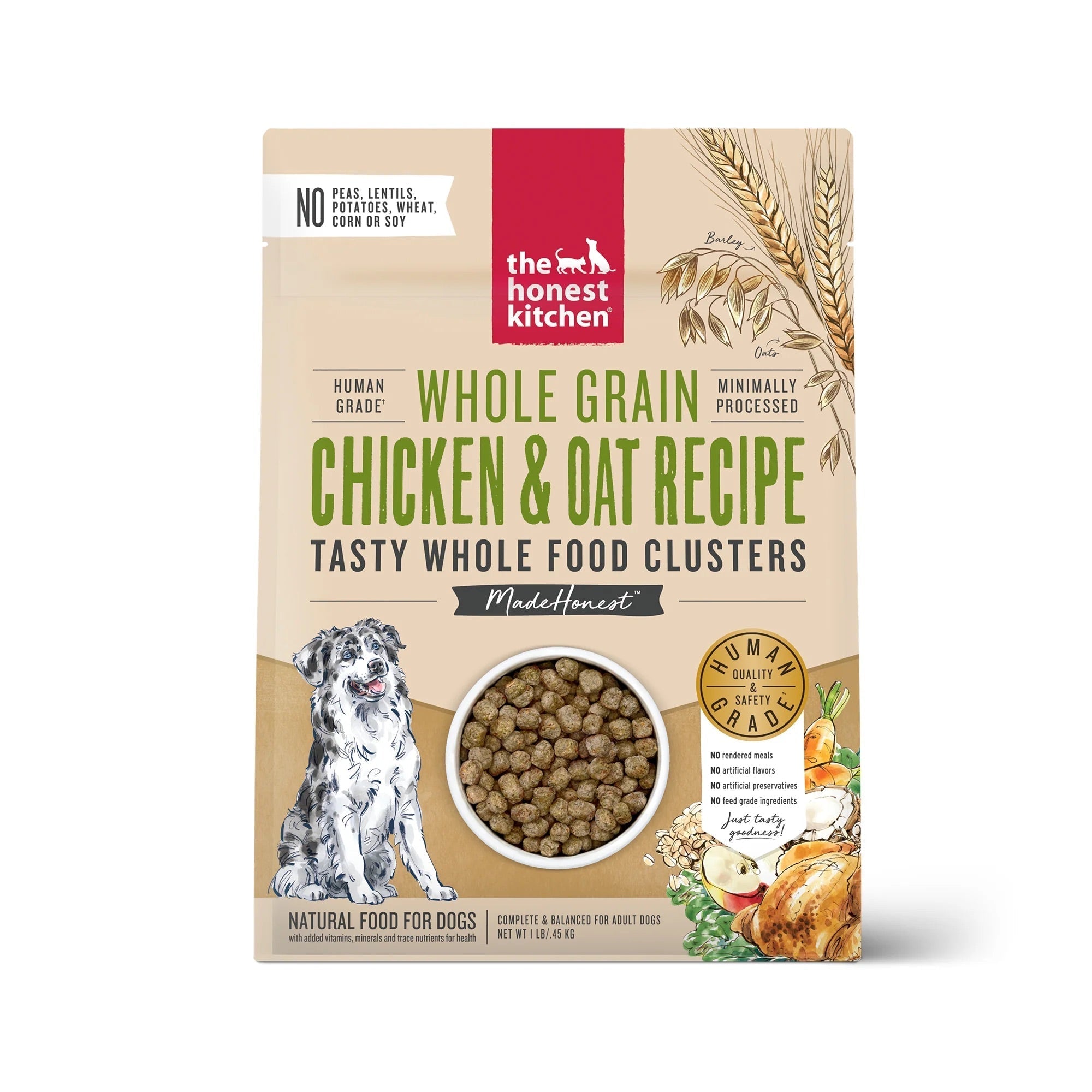 Honest Kitchen Clusters Whole Grain Chicken & Oat Dog Food Dry Dog Food - Lazy Paper Club