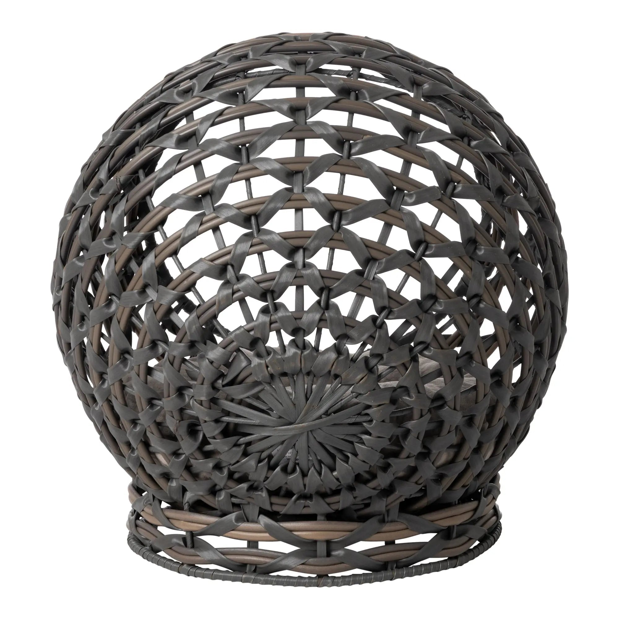 Huntley Pet Hemisphere Rattan Pet Bed, Elevated With Cushion - Lazy Paper Club