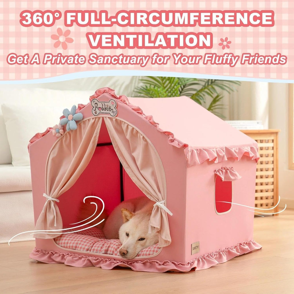 Indoor Dog House Tent Bed Soft Washable Foldable Cave For Small and Medium Dogs - Lazy Paper Club