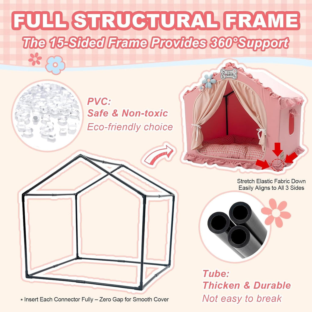 Indoor Dog House Tent Bed Soft Washable Foldable Cave For Small and Medium Dogs - Lazy Paper Club