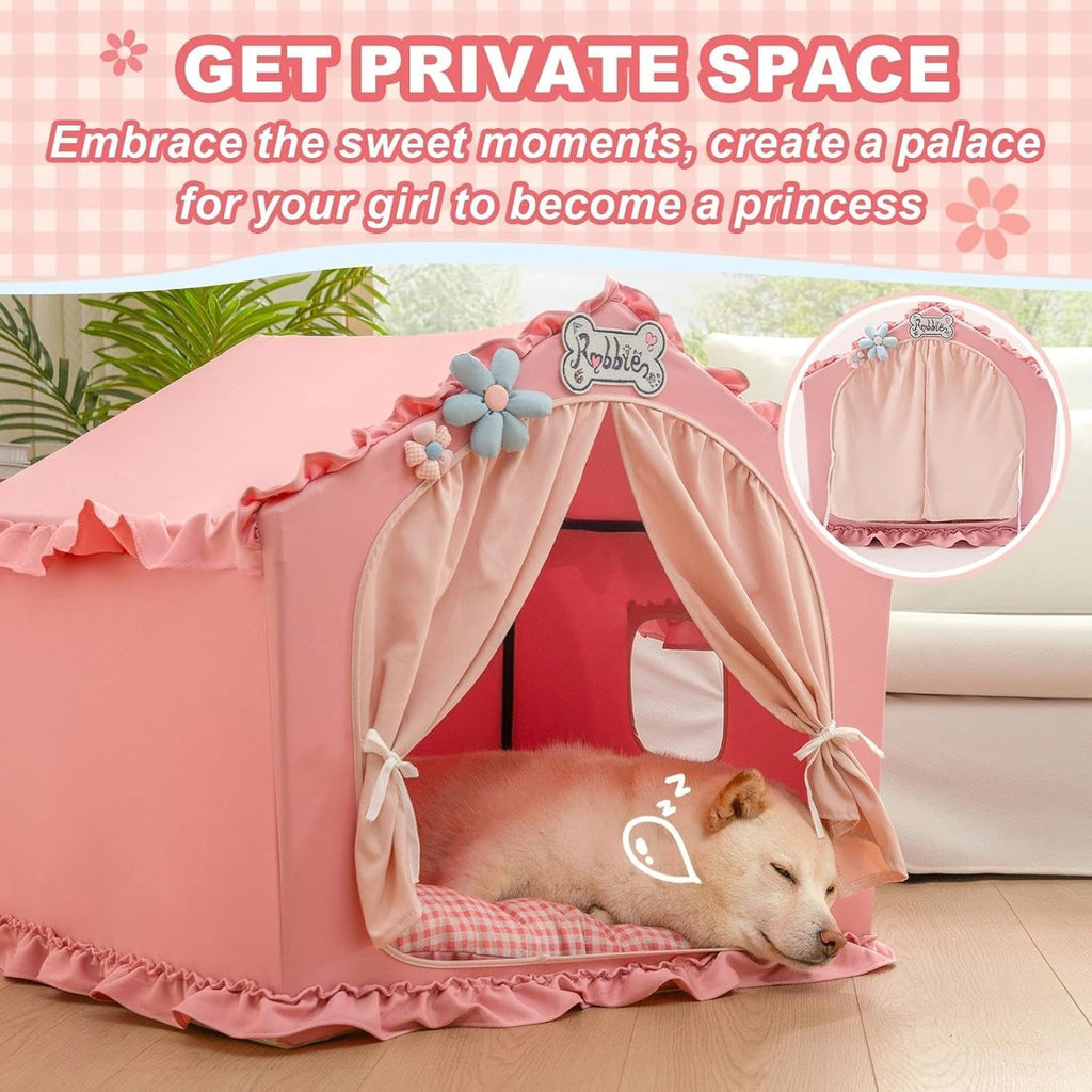 Indoor Dog House Tent Bed Soft Washable Foldable Cave For Small and Medium Dogs - Lazy Paper Club