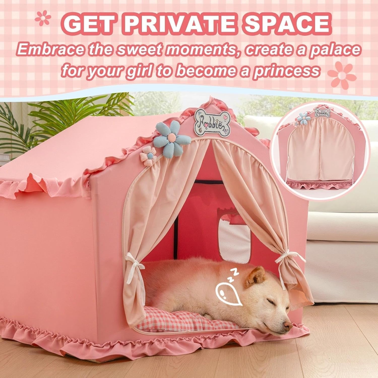 Indoor Dog House Tent Bed Soft Washable Foldable Cave For Small and Medium Dogs - Lazy Paper Club