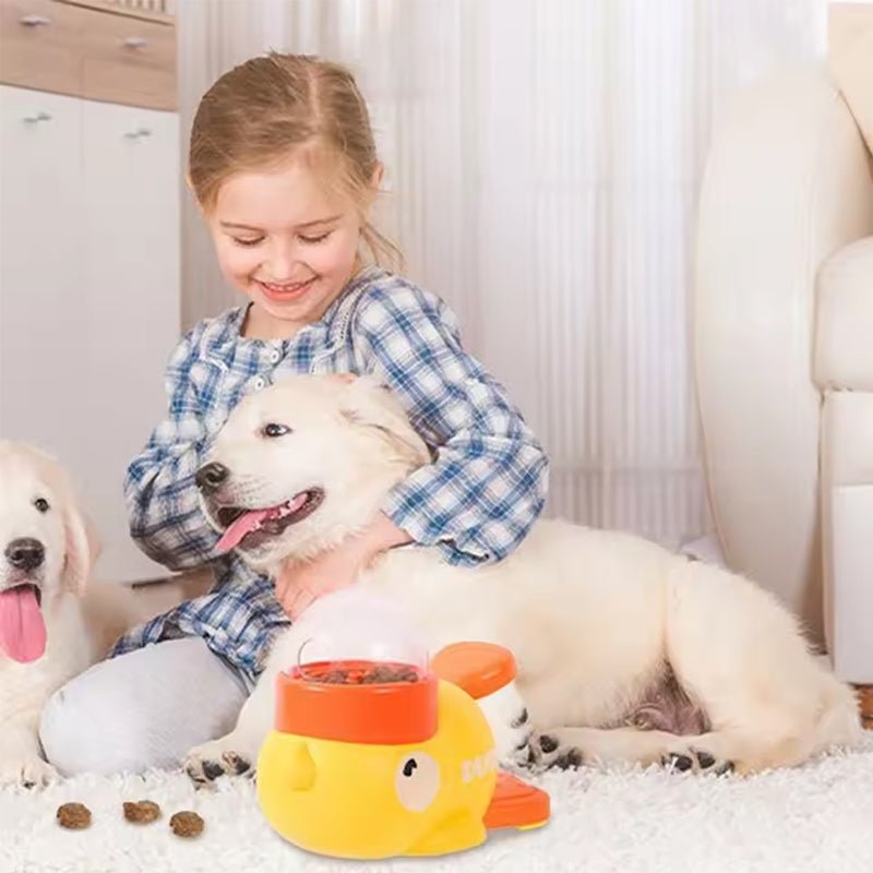 Intelligent Cartoon Dog Automatic Feeder: Large Capacity, Anti - slip, Doubles as Toy & Feeding Utensil - Lazy Paper Club