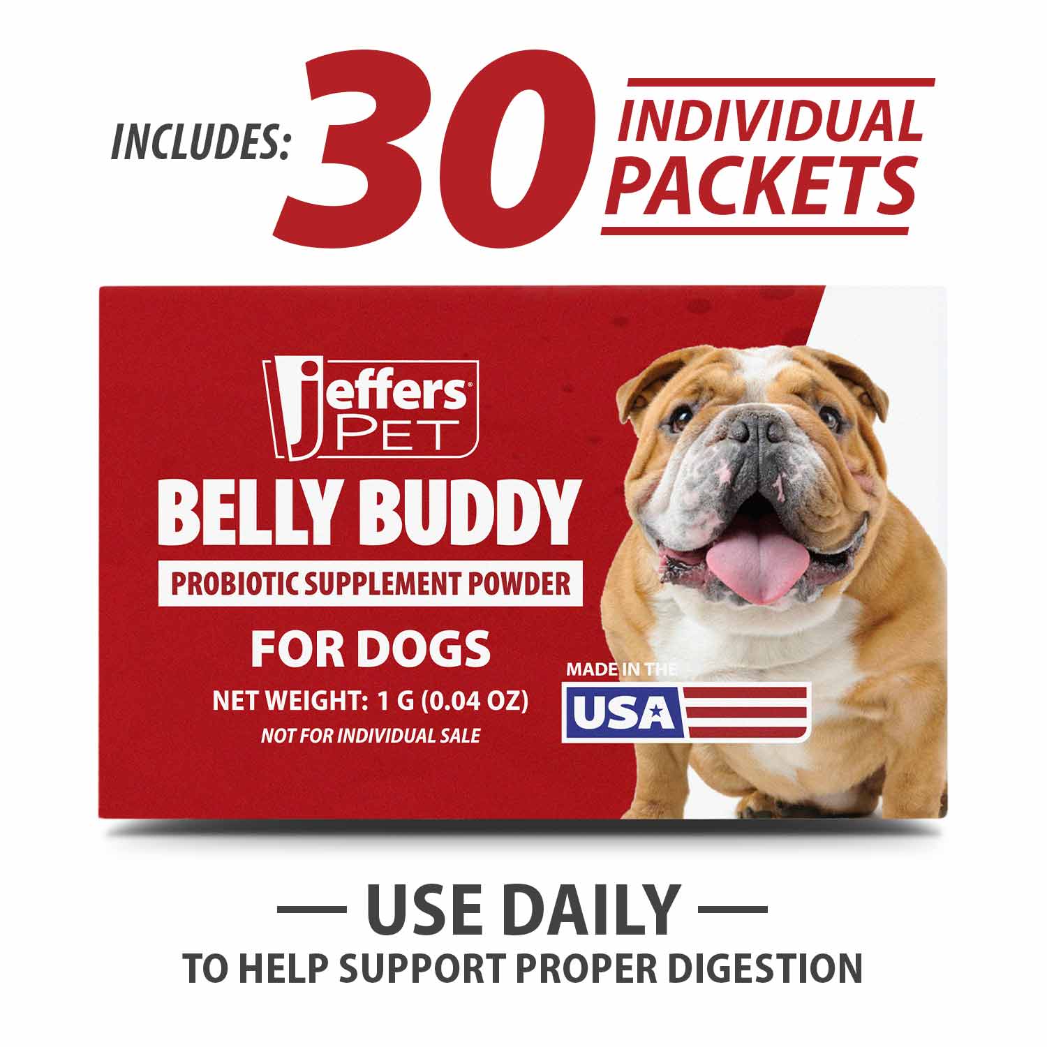 Jeffers BELLY BUDDY Probiotic Supplement Powder for Dogs – Multi-Strain Digestive & Immune Support Animal Health & Wellness > Vitamins & Supplements - Lazy Paper Club
