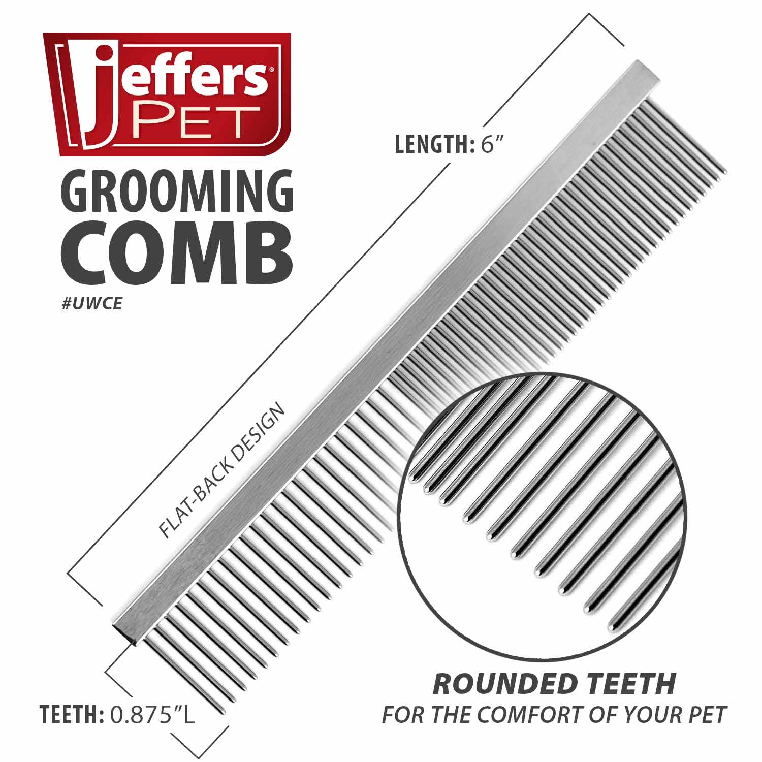 Jeffers Flat Back Pet Grooming Combs Animal & Pet Supplies > Pet Grooming > Pet Combs & Brushes - Lazy Paper Club