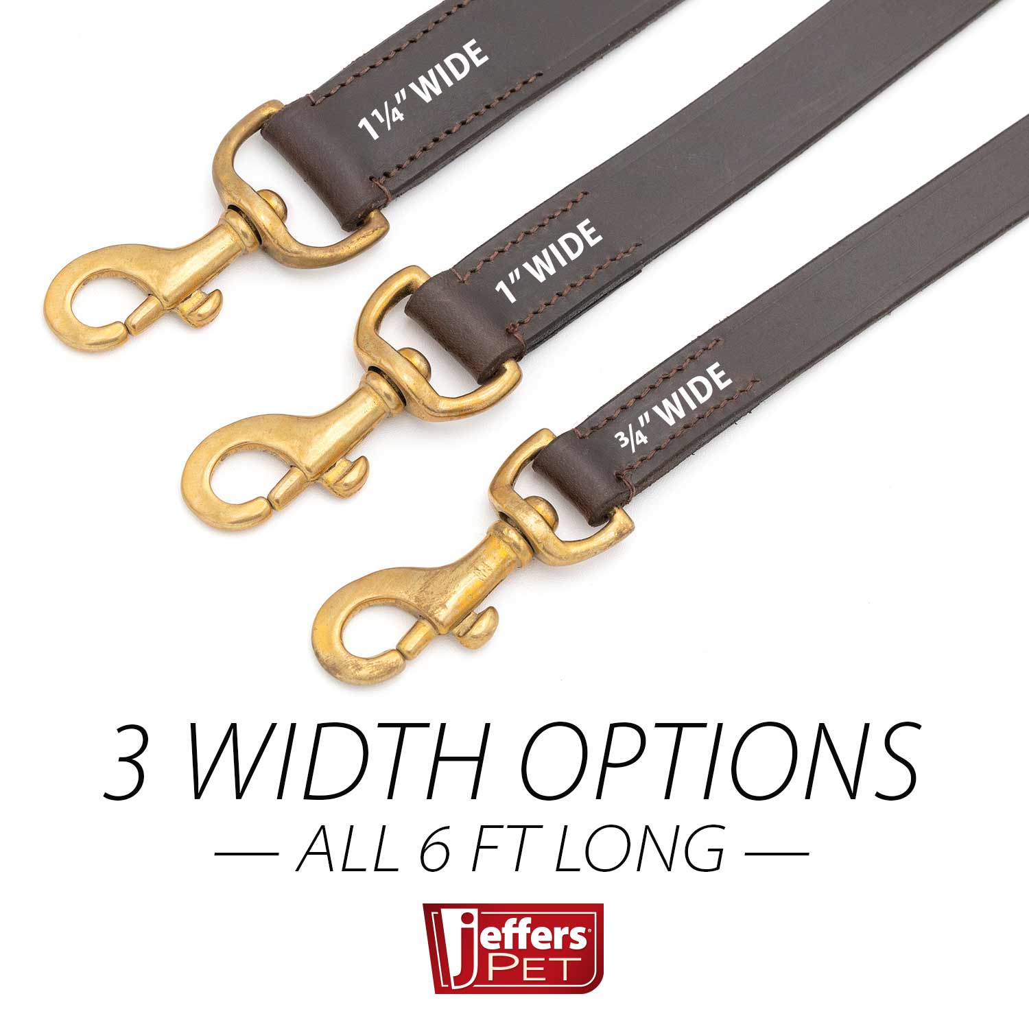 Jeffers Flat Leather Dog Leash with Hand Strap Handle, 6'L Dog Supplies > Dog Apparel > Dog Collars, Harnesses, & Leashes - Lazy Paper Club