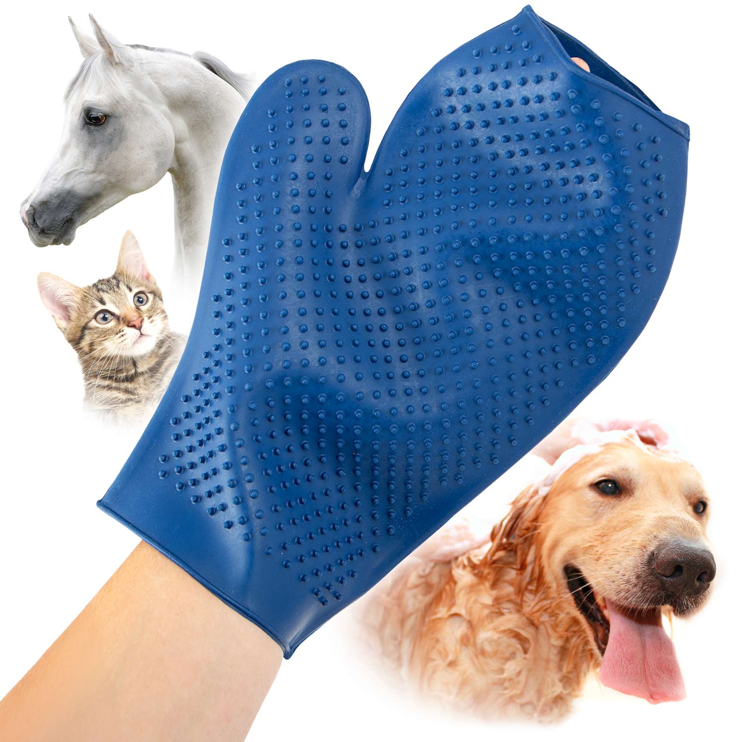Jeffers GROOMIT - Rubber Grooming Glove for Animals Animal & Pet Supplies > Pet Grooming > Pet Combs & Brushes - Lazy Paper Club