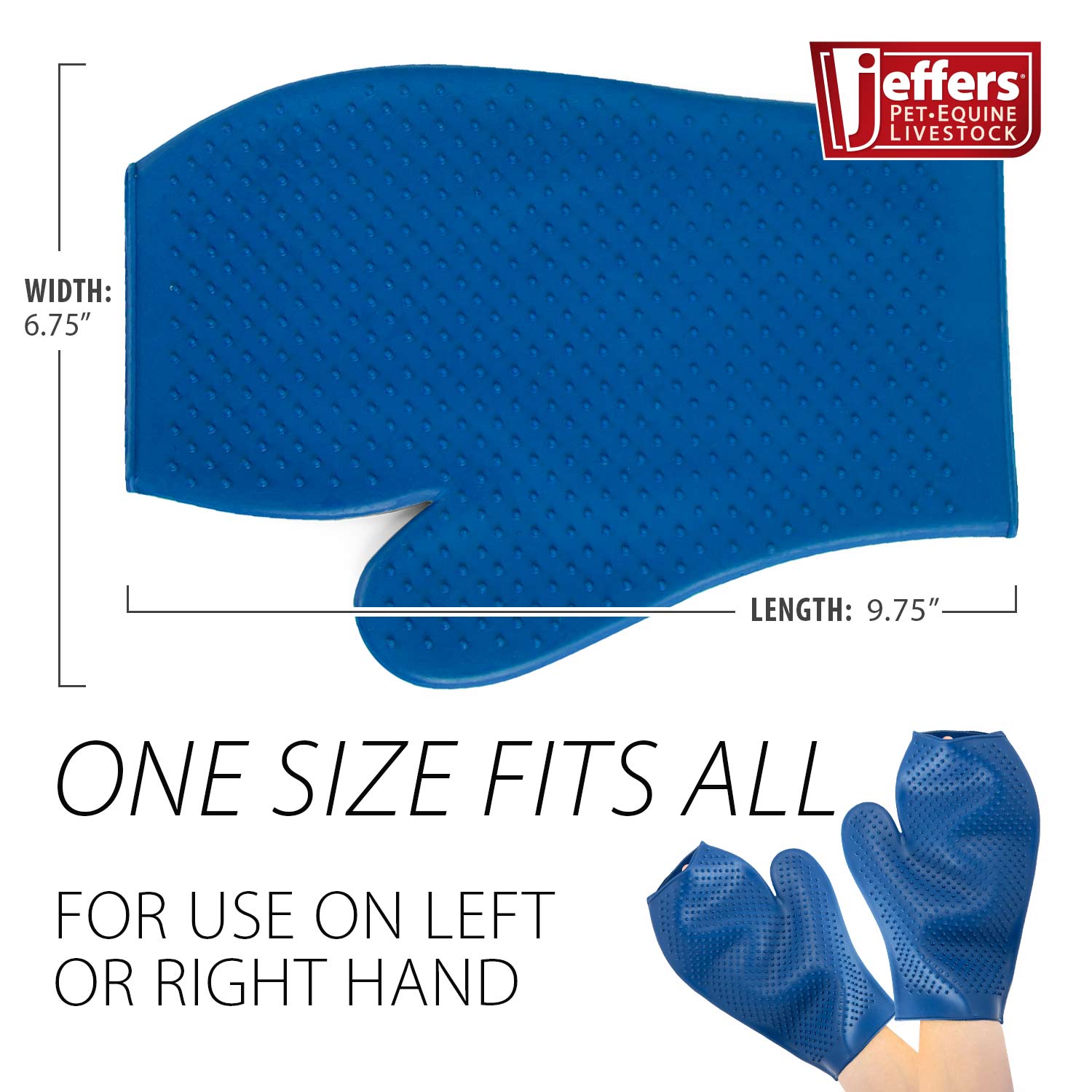 Jeffers GROOMIT - Rubber Grooming Glove for Animals Animal & Pet Supplies > Pet Grooming > Pet Combs & Brushes - Lazy Paper Club