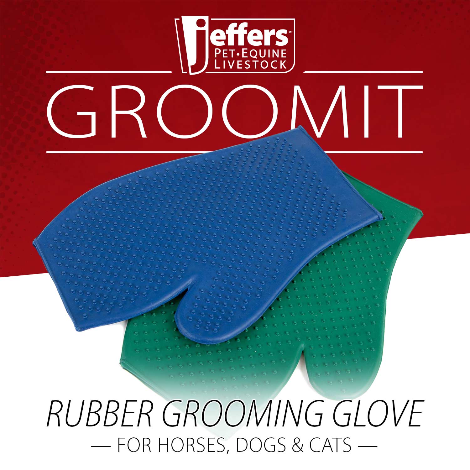 Jeffers GROOMIT - Rubber Grooming Glove for Animals Animal & Pet Supplies > Pet Grooming > Pet Combs & Brushes - Lazy Paper Club