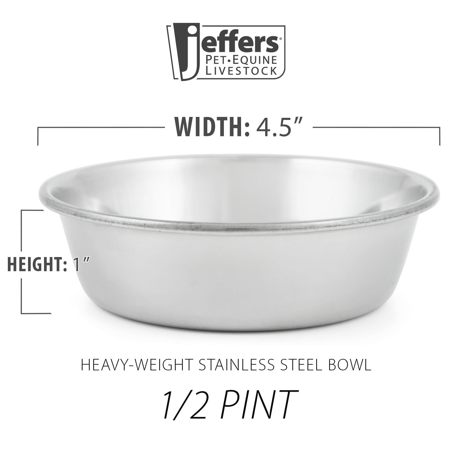 Jeffers Heavy Weight Stainless Steel Pet Bowls – Durable Pet Food & Water Dish, Chew-Resistant, Dishwasher Safe Animal & Pet Supplies > Pet Bowls, Feeders & Waterers - Lazy Paper Club