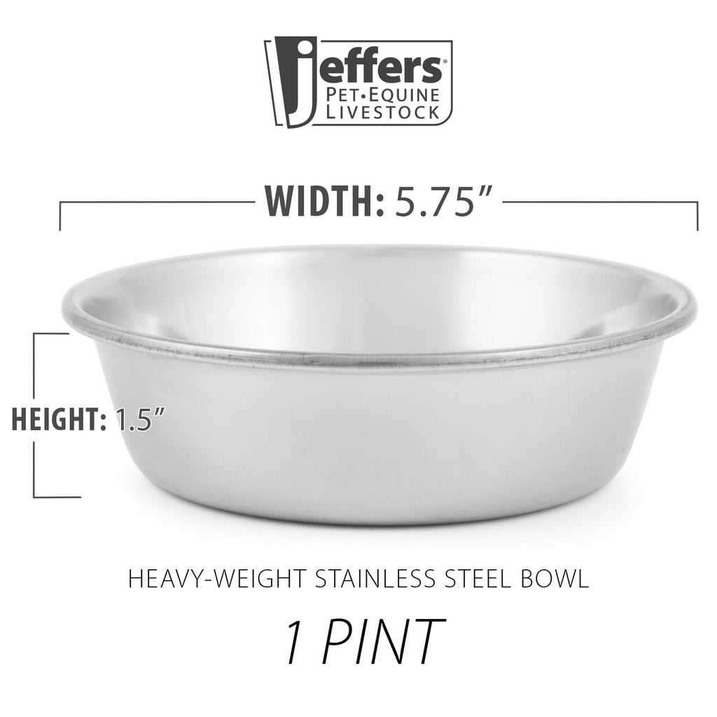 Jeffers Heavy Weight Stainless Steel Pet Bowls – Durable Pet Food & Water Dish, Chew-Resistant, Dishwasher Safe Animal & Pet Supplies > Pet Bowls, Feeders & Waterers - Lazy Paper Club