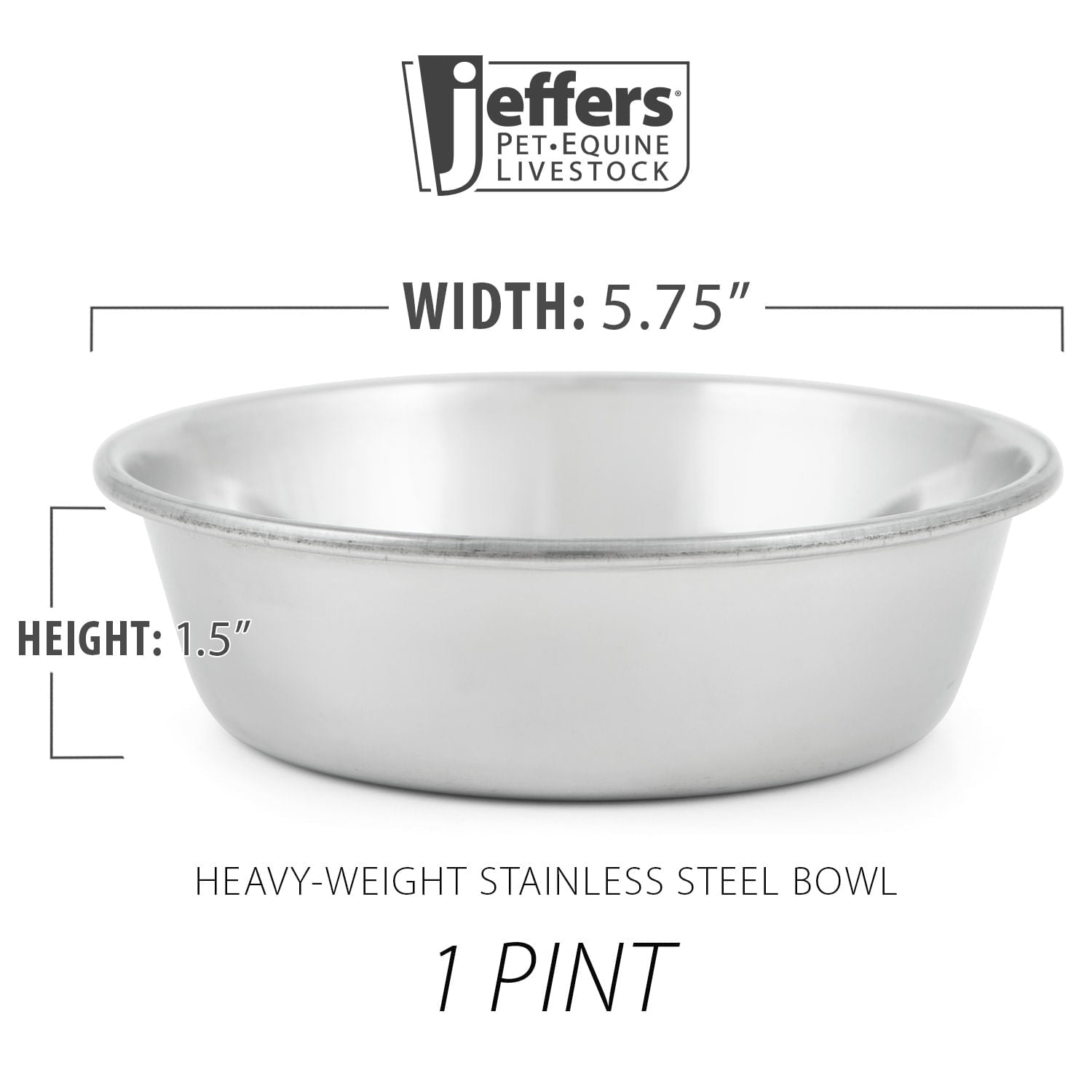 Jeffers Heavy Weight Stainless Steel Pet Bowls – Durable Pet Food & Water Dish, Chew-Resistant, Dishwasher Safe Animal & Pet Supplies > Pet Bowls, Feeders & Waterers - Lazy Paper Club