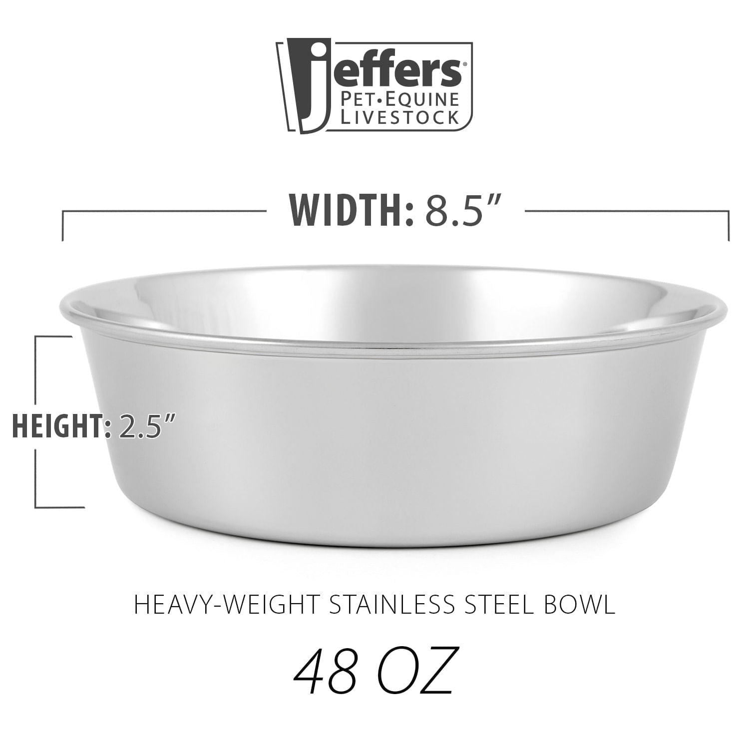 Jeffers Heavy Weight Stainless Steel Pet Bowls – Durable Pet Food & Water Dish, Chew-Resistant, Dishwasher Safe Animal & Pet Supplies > Pet Bowls, Feeders & Waterers - Lazy Paper Club