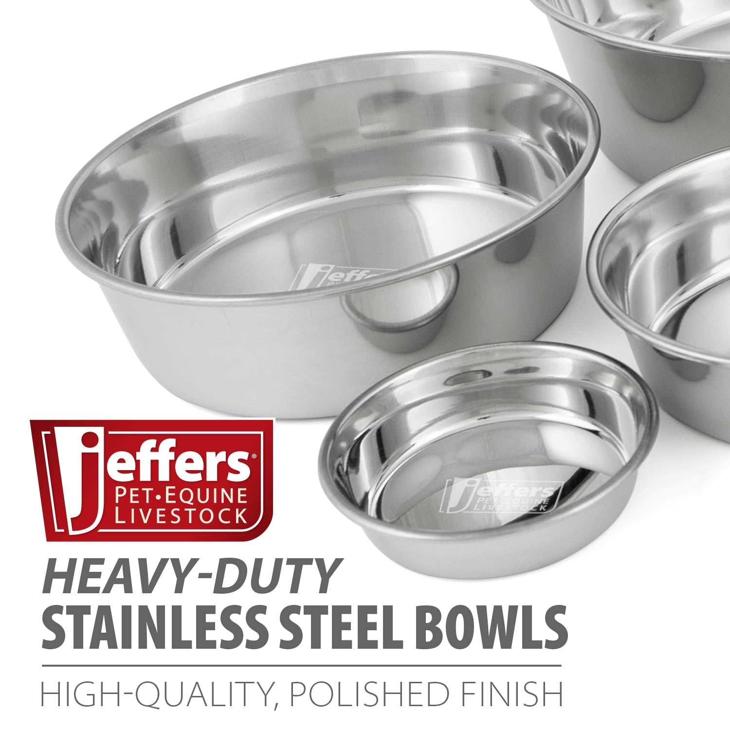 Jeffers Heavy Weight Stainless Steel Pet Bowls – Durable Pet Food & Water Dish, Chew-Resistant, Dishwasher Safe Animal & Pet Supplies > Pet Bowls, Feeders & Waterers - Lazy Paper Club