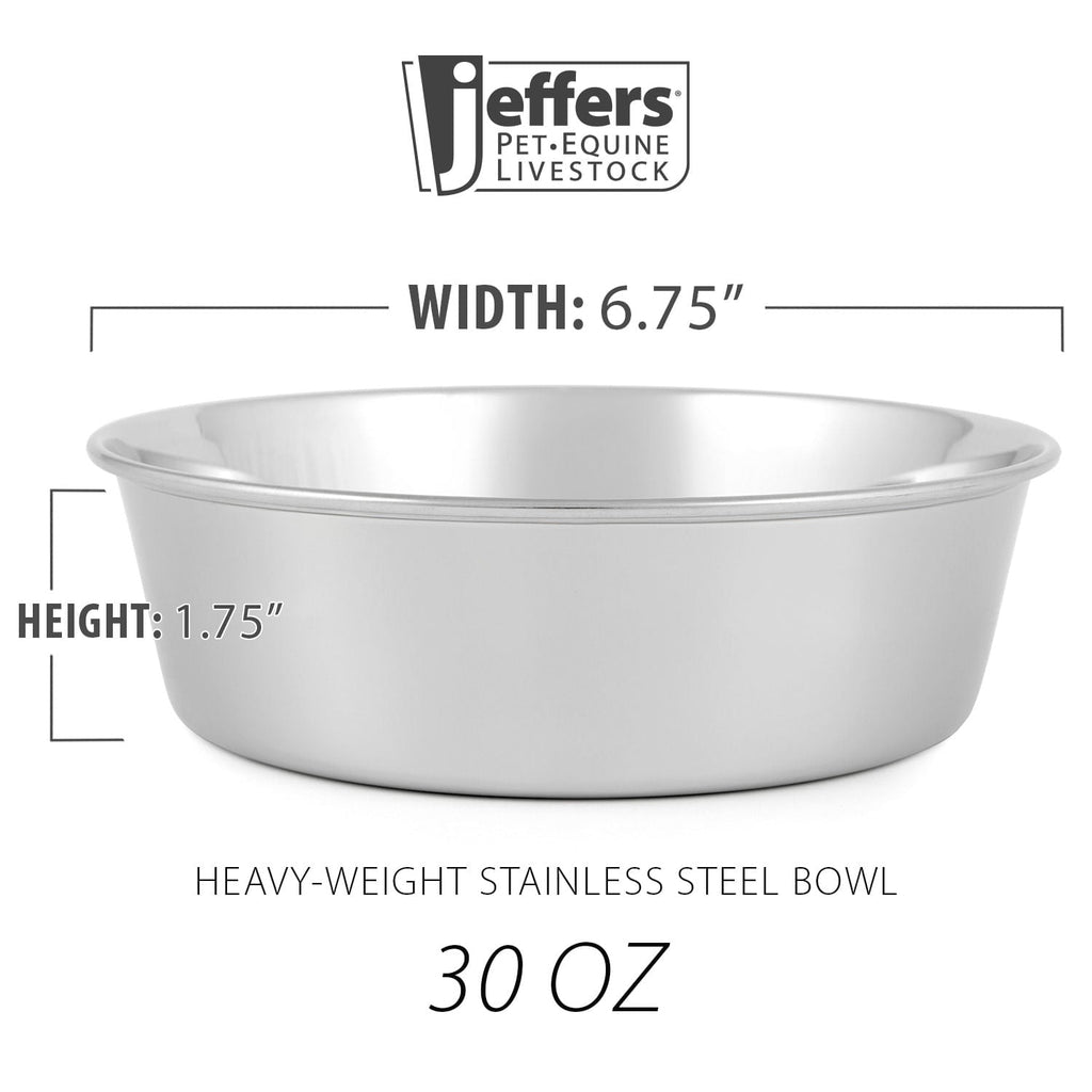Jeffers Heavy Weight Stainless Steel Pet Bowls – Durable Pet Food & Water Dish, Chew-Resistant, Dishwasher Safe Animal & Pet Supplies > Pet Bowls, Feeders & Waterers - Lazy Paper Club