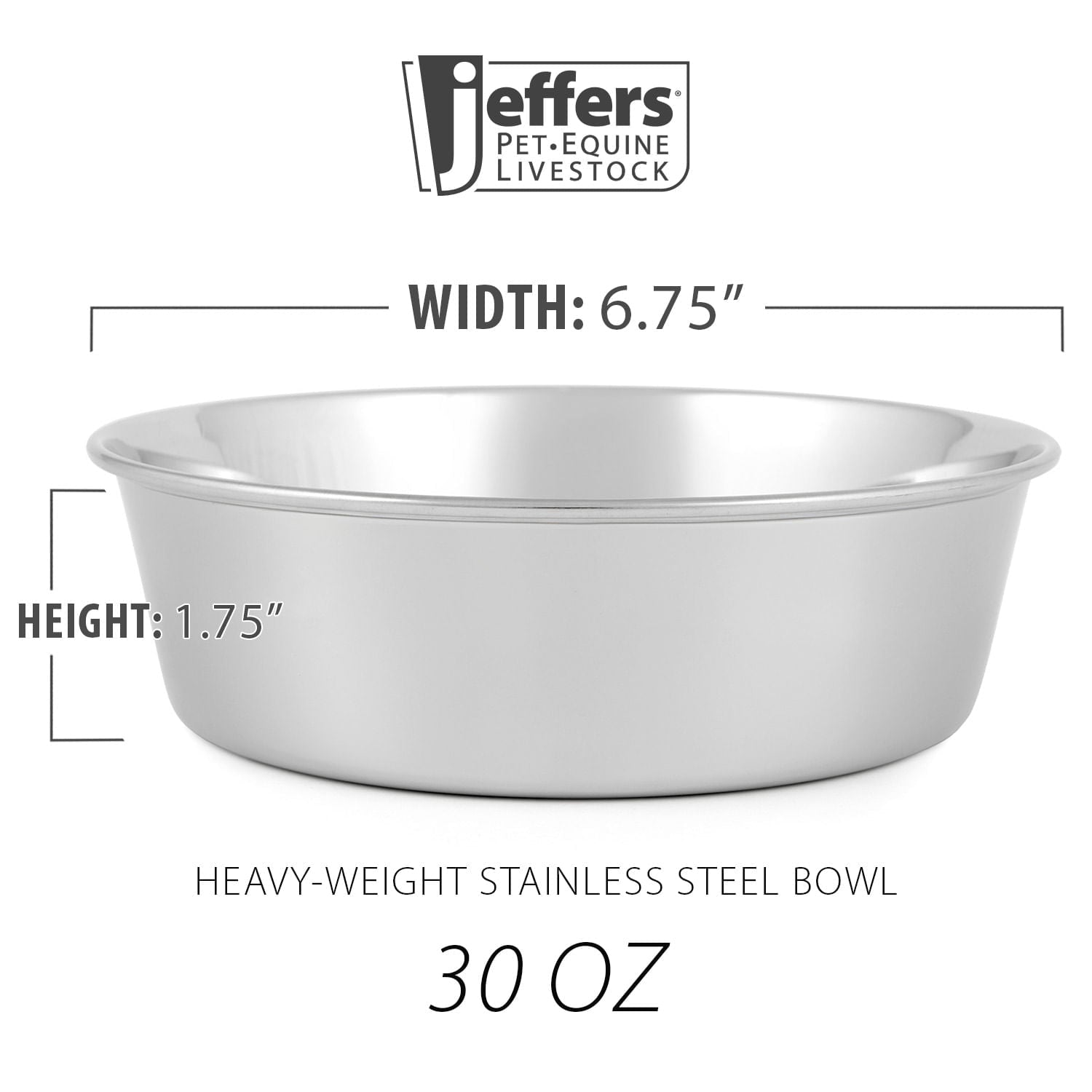 Jeffers Heavy Weight Stainless Steel Pet Bowls – Durable Pet Food & Water Dish, Chew-Resistant, Dishwasher Safe Animal & Pet Supplies > Pet Bowls, Feeders & Waterers - Lazy Paper Club
