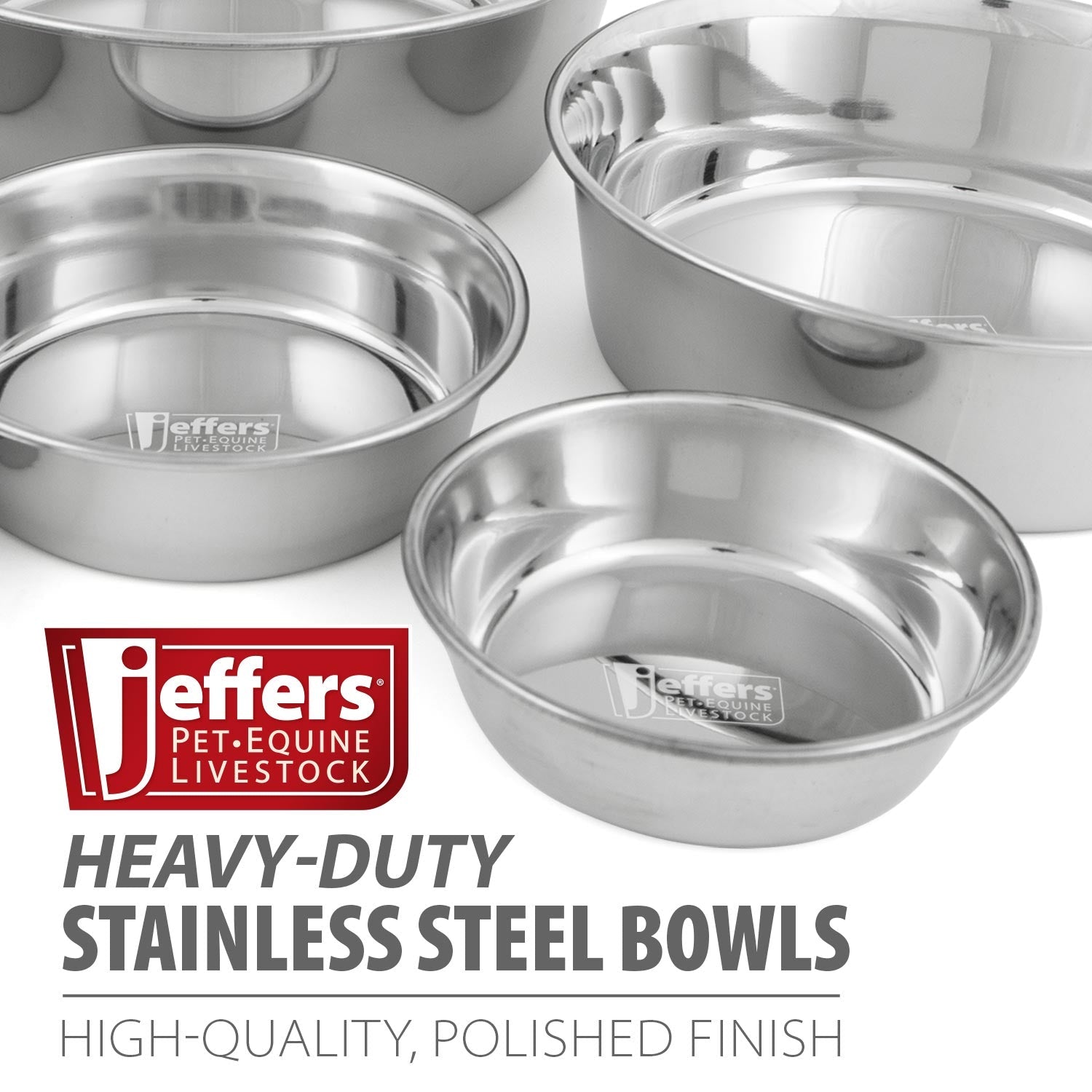 Jeffers Heavy Weight Stainless Steel Pet Bowls – Durable Pet Food & Water Dish, Chew-Resistant, Dishwasher Safe Animal & Pet Supplies > Pet Bowls, Feeders & Waterers - Lazy Paper Club