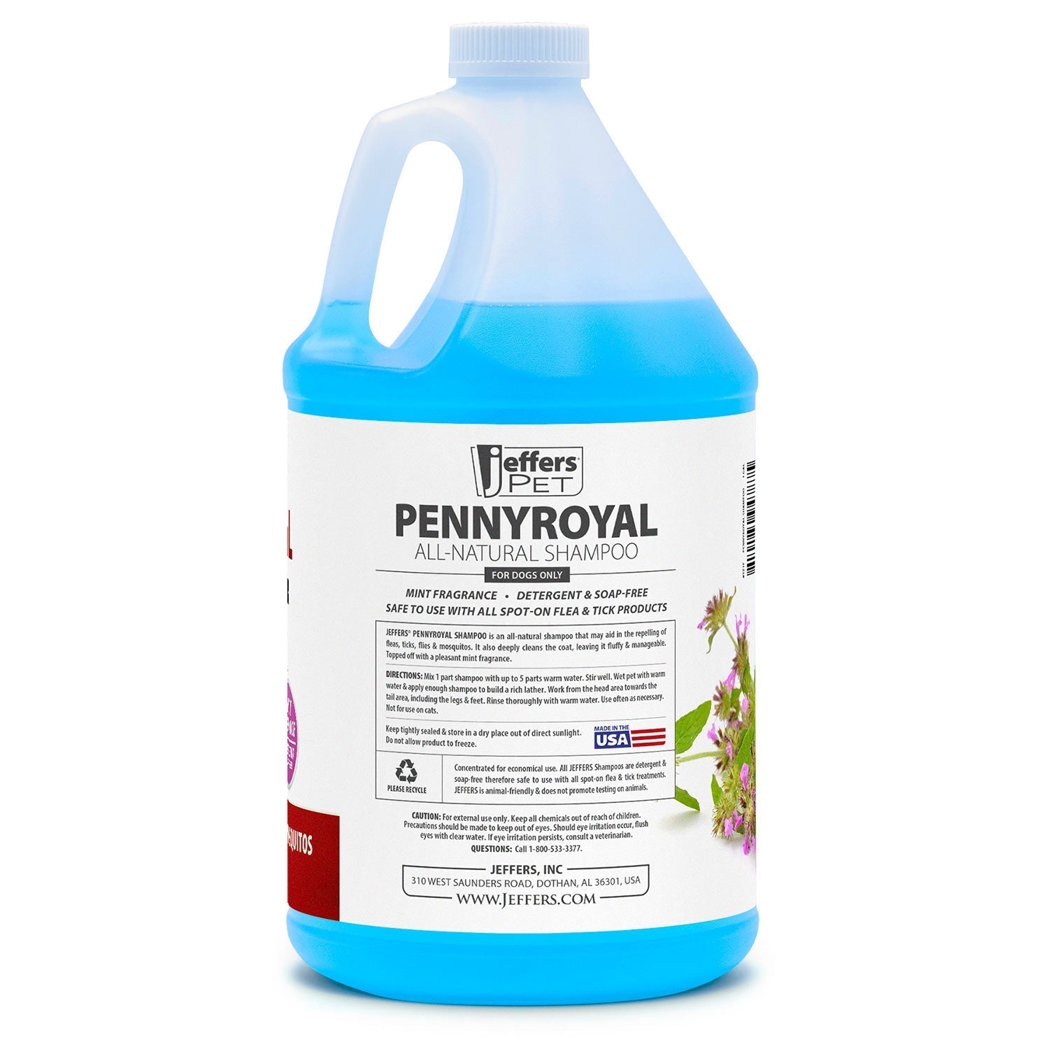 Jeffers Natural Flea & Tick Pennyroyal Dog Shampoo - Aids in Repelling Fleas, Ticks, Flies & Mosquitos Animal & Pet Supplies > Pet Grooming > Pet Shampoo & Conditioner - Lazy Paper Club