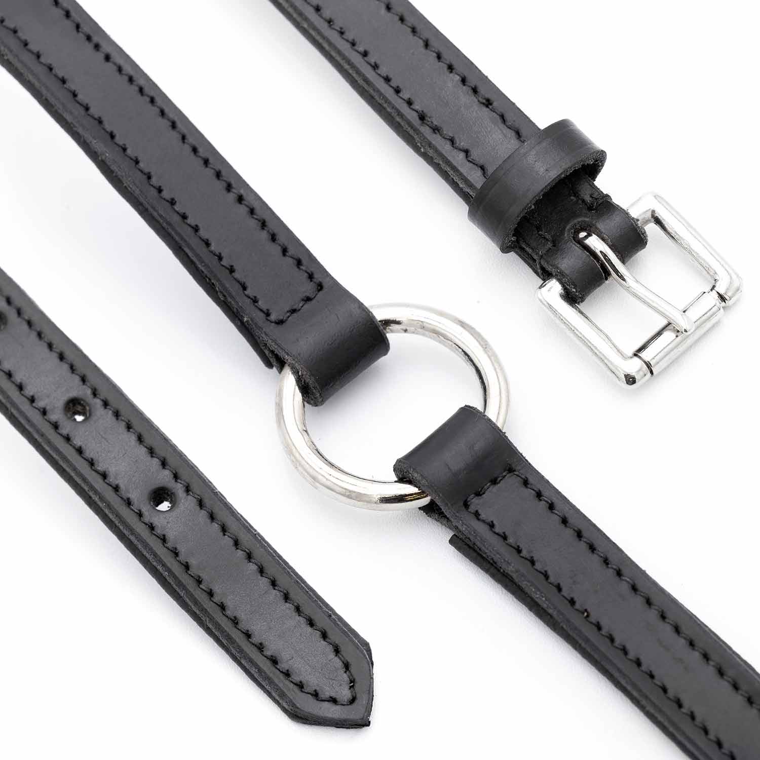 Jeffers Padded Black Leather Dog Collars with O-Ring and Nickel Hardware Dog Supplies > Dog Apparel > Dog Collars, Harnesses, & Leashes - Lazy Paper Club