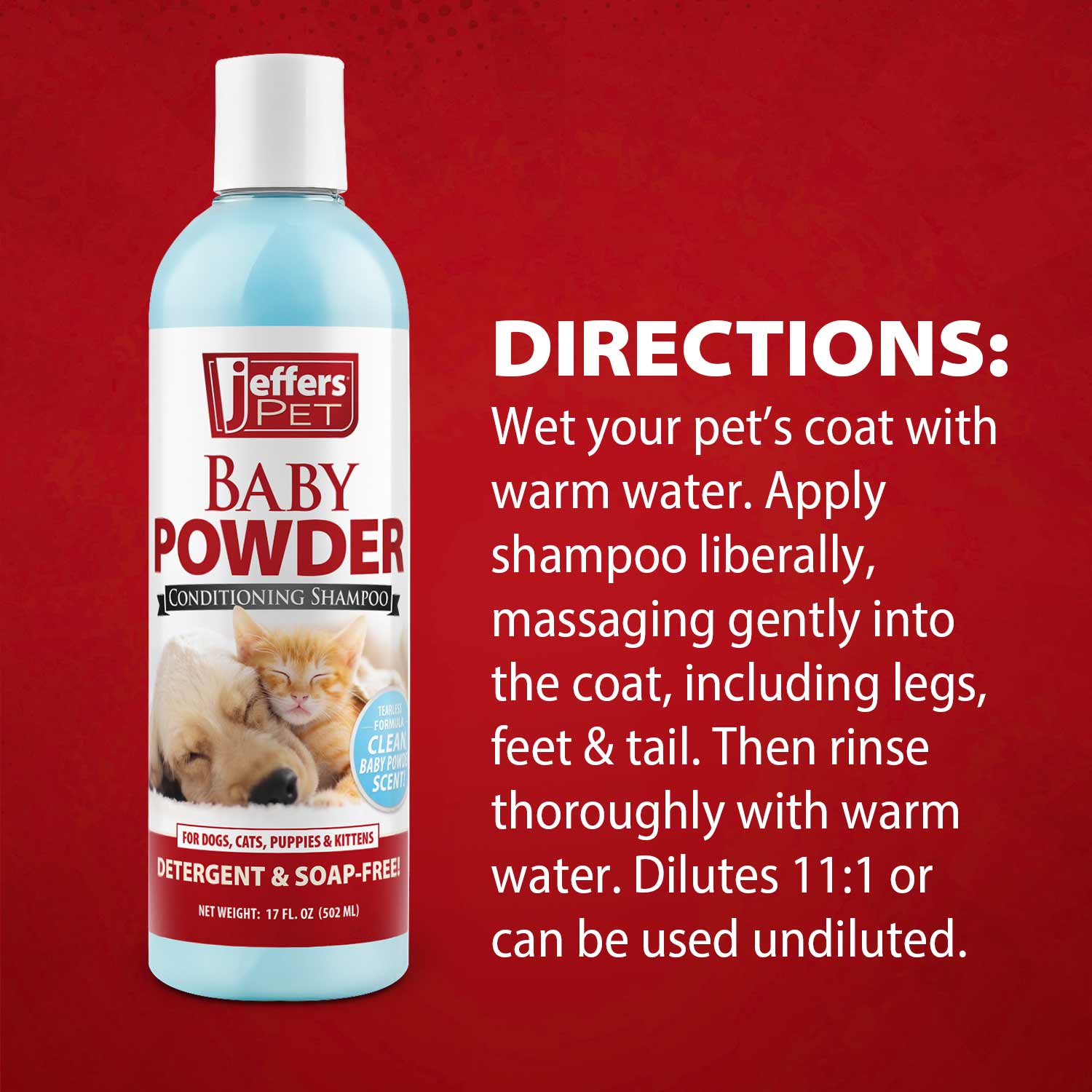 Jeffers Pet Baby Powder Tearless Conditioning Shampoo for Puppies and Kittens Animal & Pet Supplies > Pet Grooming > Pet Shampoo & Conditioner - Lazy Paper Club