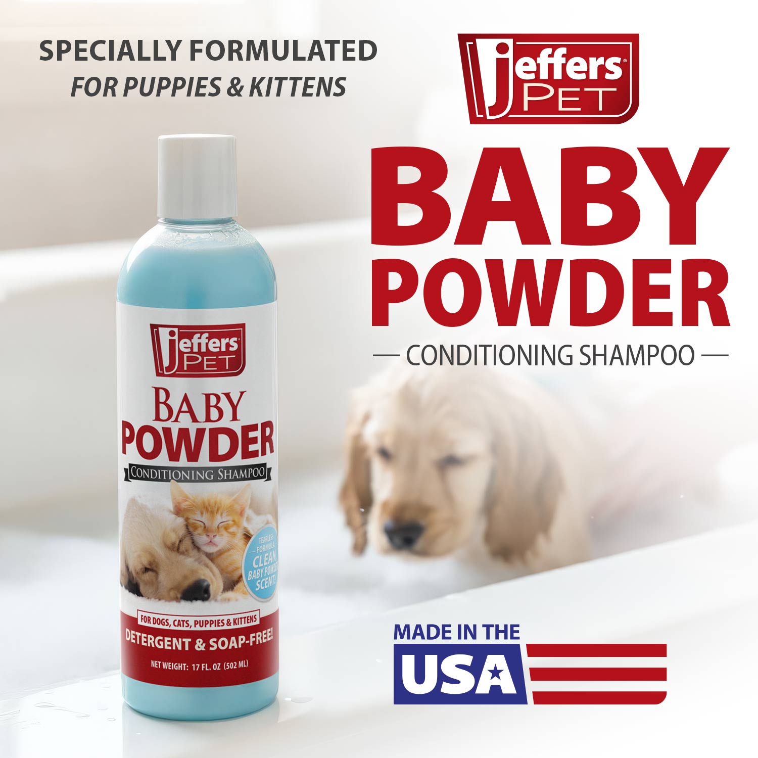 Jeffers Pet Baby Powder Tearless Conditioning Shampoo for Puppies and Kittens Animal & Pet Supplies > Pet Grooming > Pet Shampoo & Conditioner - Lazy Paper Club