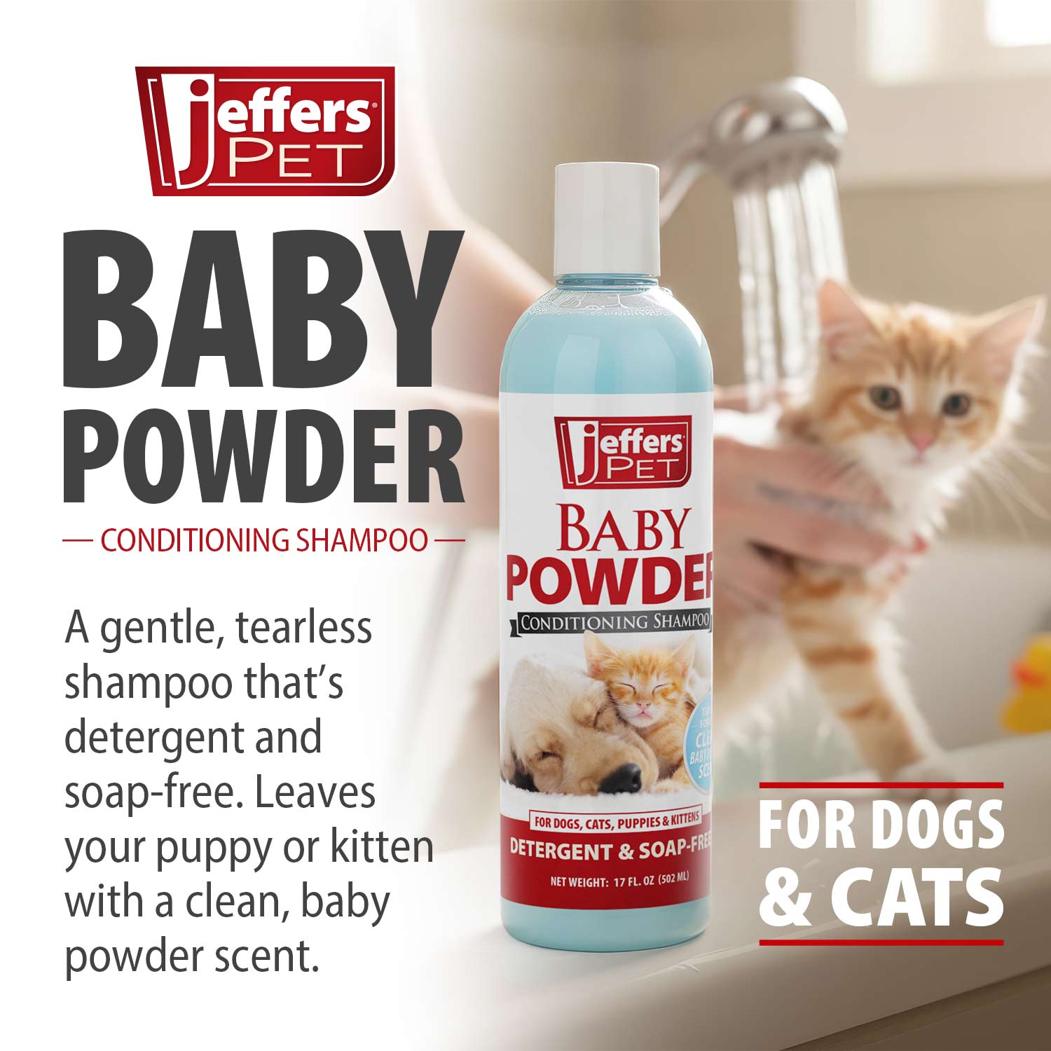 Jeffers Pet Baby Powder Tearless Conditioning Shampoo for Puppies and Kittens Animal & Pet Supplies > Pet Grooming > Pet Shampoo & Conditioner - Lazy Paper Club