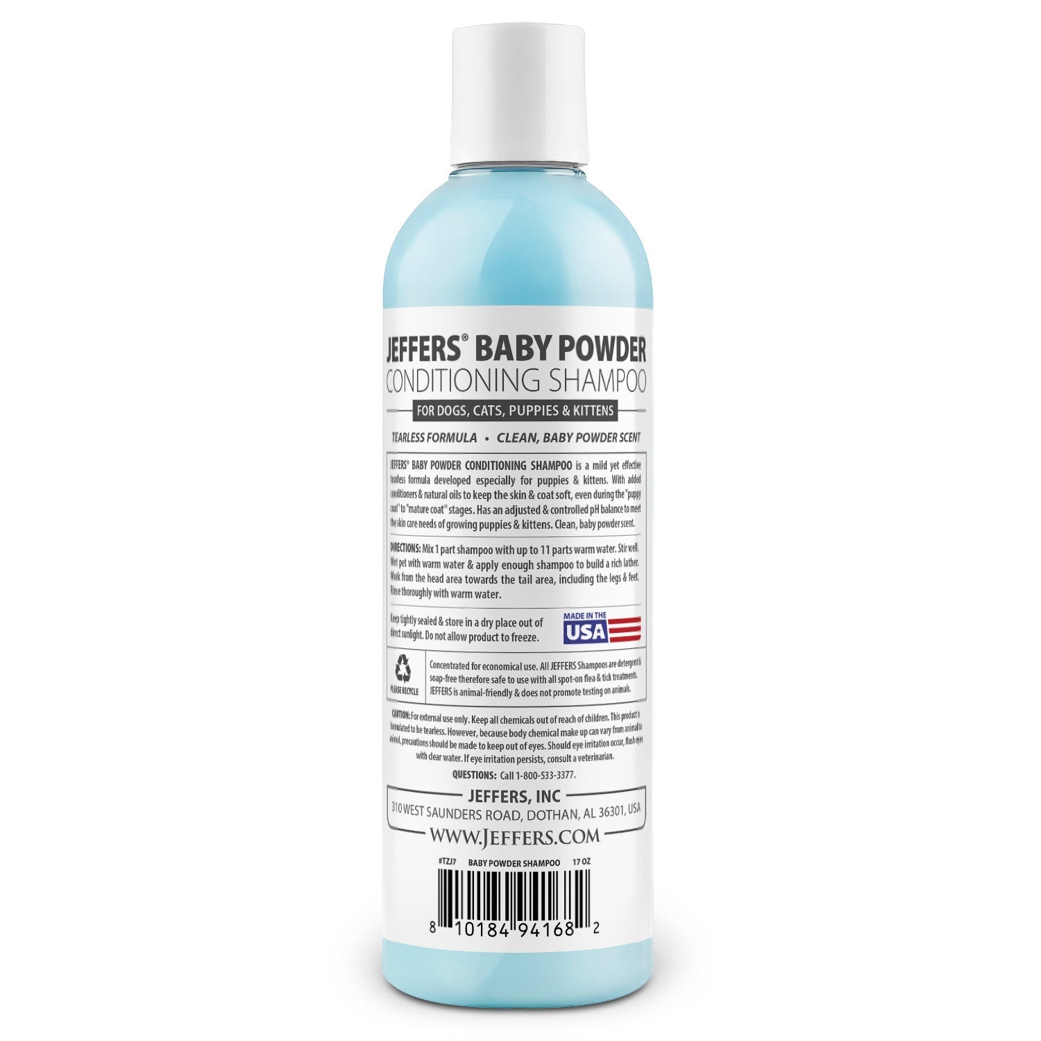 Jeffers Pet Baby Powder Tearless Conditioning Shampoo for Puppies and Kittens Animal & Pet Supplies > Pet Grooming > Pet Shampoo & Conditioner - Lazy Paper Club