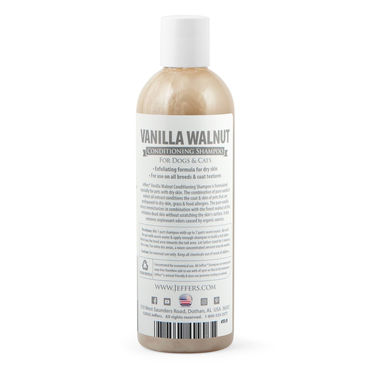 Jeffers Pet Vanilla Walnut Exfoliating Dog & Cat Conditioning Shampoo Animal & Pet Supplies > Pet Grooming > Pet Shampoo & Conditioner - Lazy Paper Club