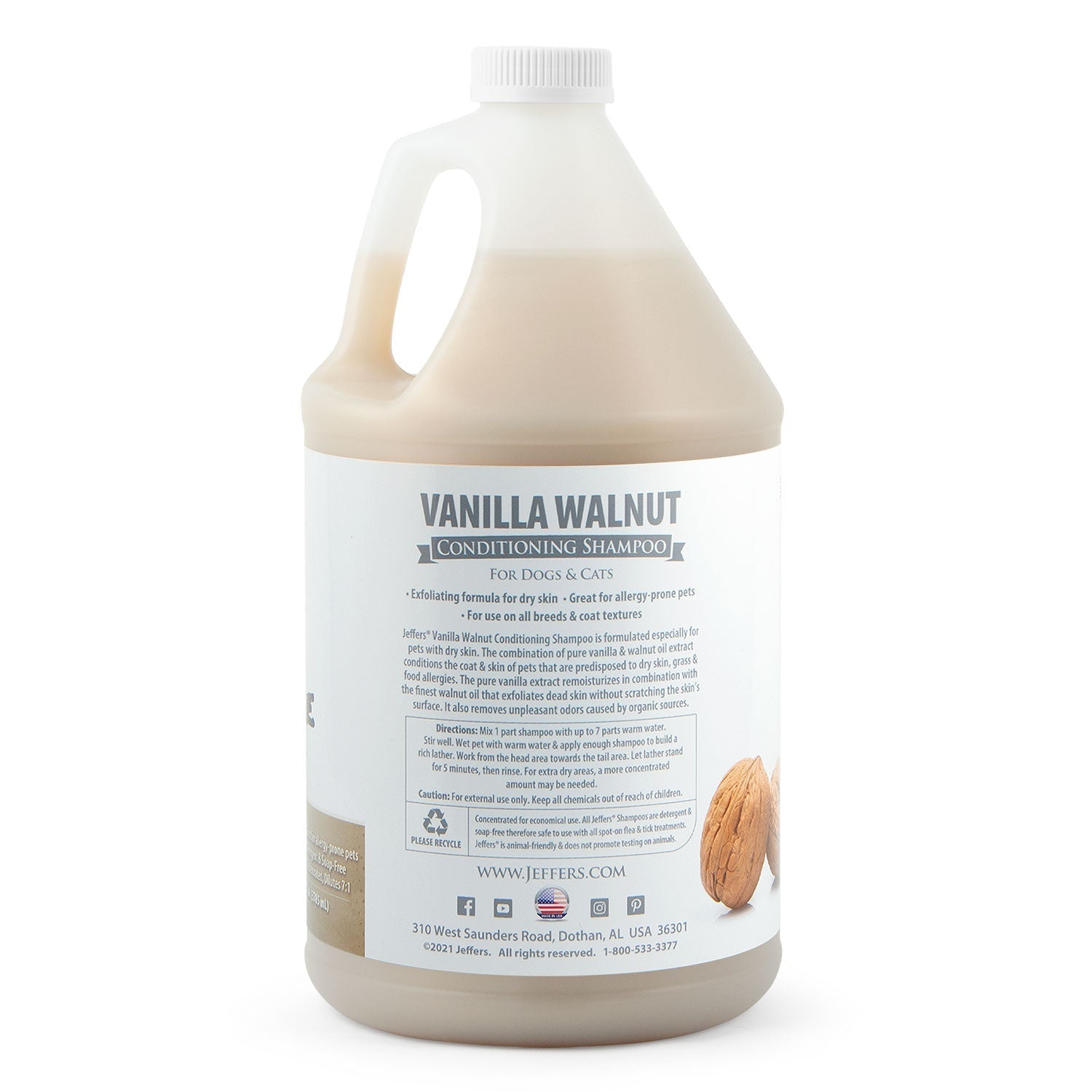 Jeffers Pet Vanilla Walnut Exfoliating Dog & Cat Conditioning Shampoo Animal & Pet Supplies > Pet Grooming > Pet Shampoo & Conditioner - Lazy Paper Club