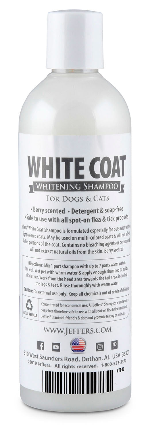 Jeffers Pet White Coat Whitening Dog & Cat Shampoo Animal & Pet Supplies > Pet Grooming > Pet Shampoo & Conditioner - Lazy Paper Club
